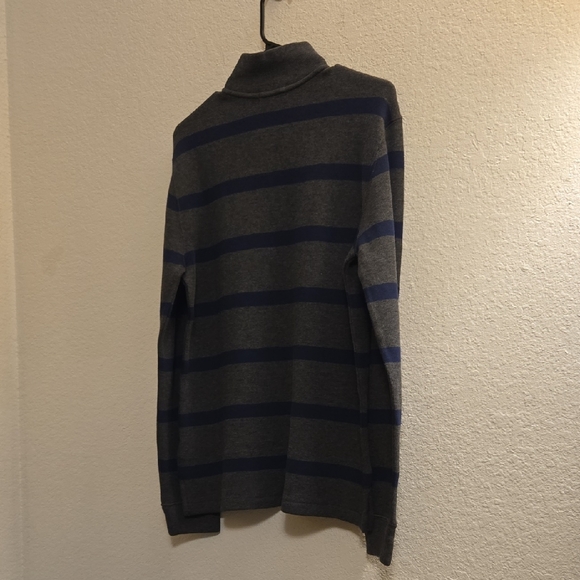 Polo Ralph Lauren Gray and Navy 1/4-Zip-Up Shirt - XL (18-20) - Picture 12 of 13